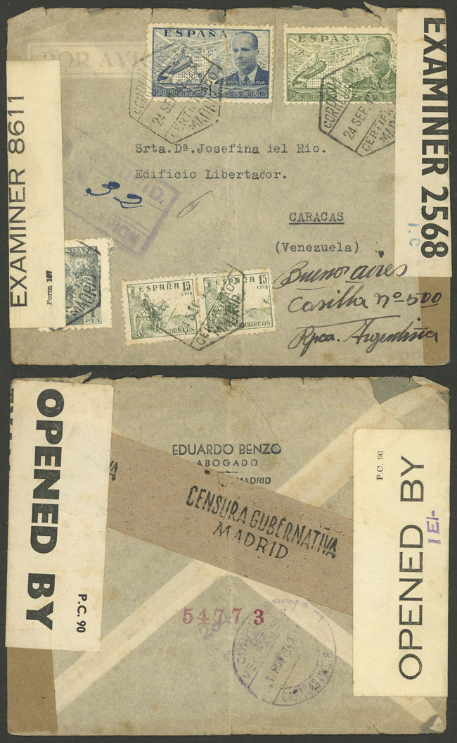 Lot 1334 - Spain postal history - Guillermo Jalil - Philatino Auction # 2629 WORLDWIDE + ARGENTINA: General August auction Lot 1334 - Spain postal history - Guillermo Jalil - Philatino Auction # 2629 WORLDWIDE + ARGENTINA: General August auction