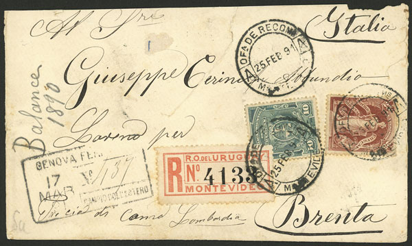 Lot 2482 - Uruguay postal history - Guillermo Jalil - Philatino Auction # 2629 WORLDWIDE + ARGENTINA: General August auction Lot 2482 - Uruguay postal history - Guillermo Jalil - Philatino Auction # 2629 WORLDWIDE + ARGENTINA: General August auction