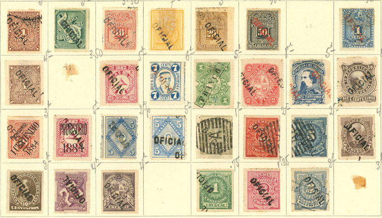 Lot 2478 - Uruguay official stamps -  Guillermo Jalil - Philatino Auction # 2629 WORLDWIDE + ARGENTINA: General August auction