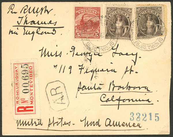 Lot 2486 - Uruguay postal history - Guillermo Jalil - Philatino Auction # 2629 WORLDWIDE + ARGENTINA: General August auction Lot 2486 - Uruguay postal history - Guillermo Jalil - Philatino Auction # 2629 WORLDWIDE + ARGENTINA: General August auction