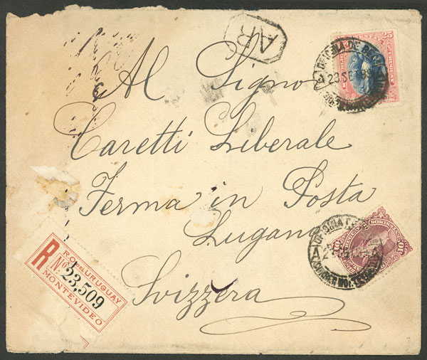 Lot 2488 - Uruguay postal history - Guillermo Jalil - Philatino Auction # 2629 WORLDWIDE + ARGENTINA: General August auction Lot 2488 - Uruguay postal history - Guillermo Jalil - Philatino Auction # 2629 WORLDWIDE + ARGENTINA: General August auction