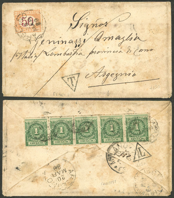 Lot 2480 - Uruguay postal history - Guillermo Jalil - Philatino Auction # 2629 WORLDWIDE + ARGENTINA: General August auction Lot 2480 - Uruguay postal history - Guillermo Jalil - Philatino Auction # 2629 WORLDWIDE + ARGENTINA: General August auction