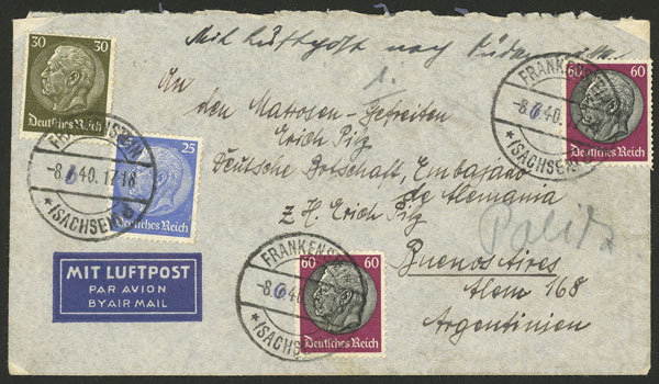 Lot 55 - germany POSTAL HISTORY - SAILORS OF GRAF SPEE -  Guillermo Jalil - Philatino Auction # 2629 WORLDWIDE + ARGENTINA: General August auction