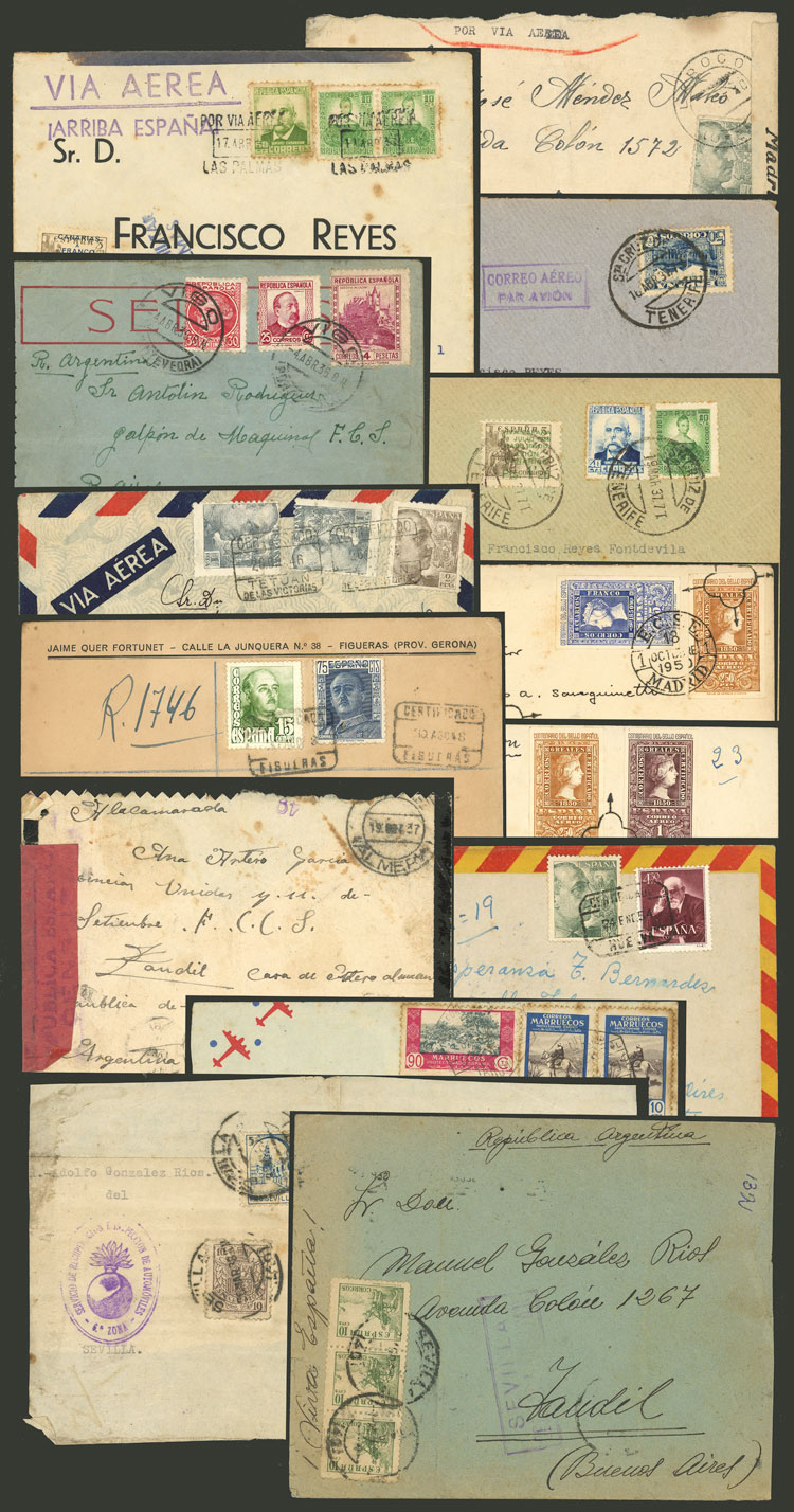 Lot 1324 - Spain postal history - Guillermo Jalil - Philatino Auction # 2629 WORLDWIDE + ARGENTINA: General August auction Lot 1324 - Spain postal history - Guillermo Jalil - Philatino Auction # 2629 WORLDWIDE + ARGENTINA: General August auction