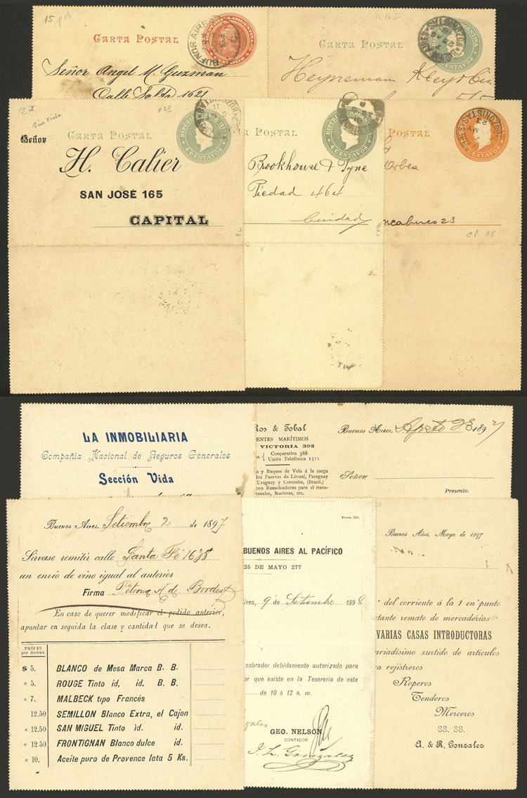 Lot 433 - Argentina postal stationeries - Guillermo Jalil - Philatino Auction # 2629 WORLDWIDE + ARGENTINA: General August auction Lot 433 - Argentina postal stationeries - Guillermo Jalil - Philatino Auction # 2629 WORLDWIDE + ARGENTINA: General August auction