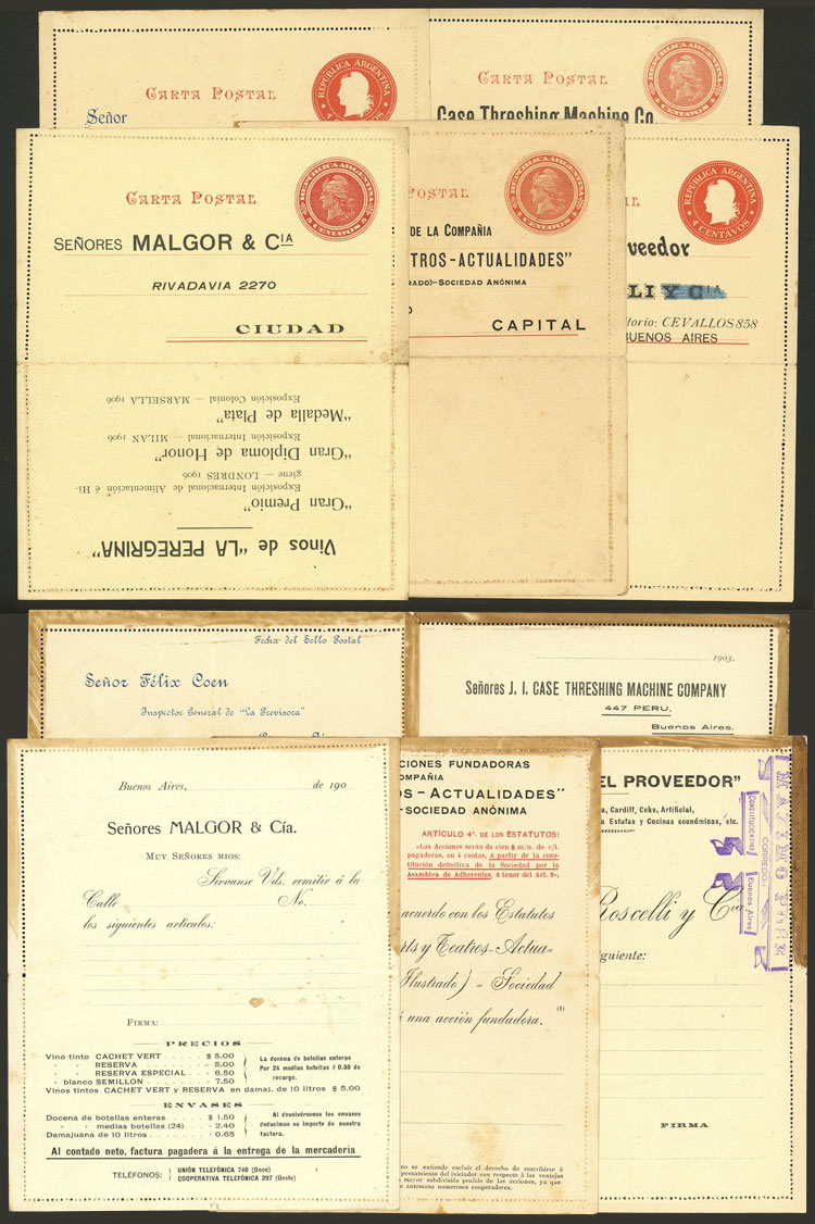 Lot 434 - Argentina postal stationeries - Guillermo Jalil - Philatino Auction # 2629 WORLDWIDE + ARGENTINA: General August auction Lot 434 - Argentina postal stationeries - Guillermo Jalil - Philatino Auction # 2629 WORLDWIDE + ARGENTINA: General August auction