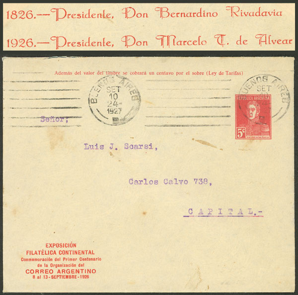 Lot 439 - Argentina postal stationeries - Guillermo Jalil - Philatino Auction # 2629 WORLDWIDE + ARGENTINA: General August auction Lot 439 - Argentina postal stationeries - Guillermo Jalil - Philatino Auction # 2629 WORLDWIDE + ARGENTINA: General August auction