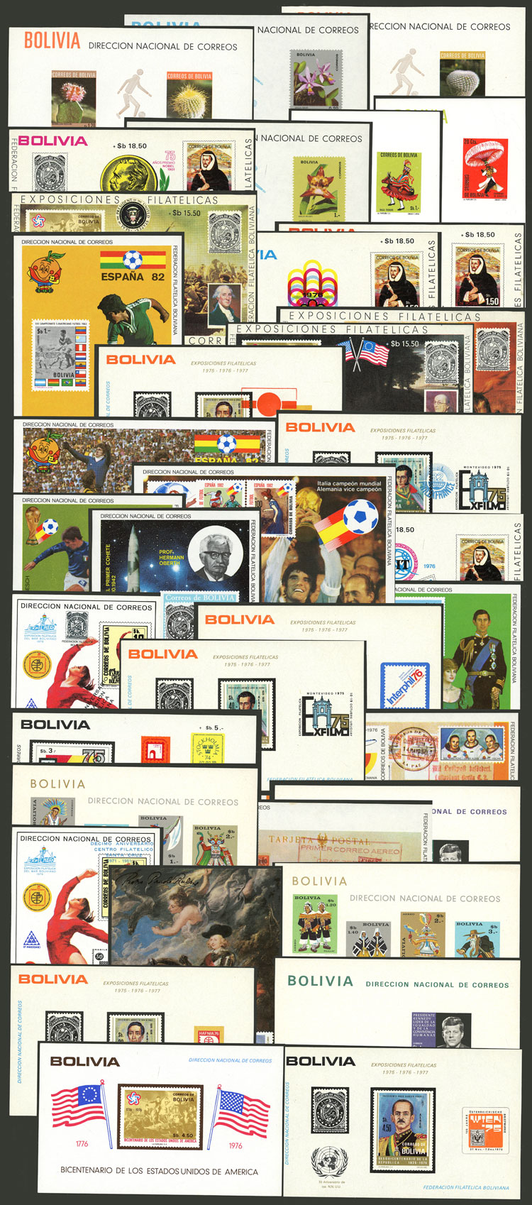 Lot 795 - bolivia souvenir sheets -  Guillermo Jalil - Philatino Auction # 2629 WORLDWIDE + ARGENTINA: General August auction