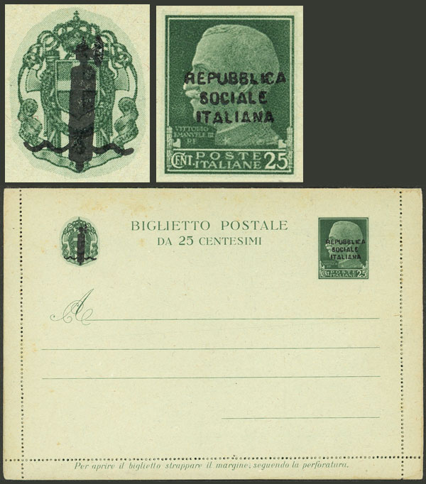 Lot 1741 - italy - r.s.i. postal stationeries -  Guillermo Jalil - Philatino Auction # 2629 WORLDWIDE + ARGENTINA: General August auction