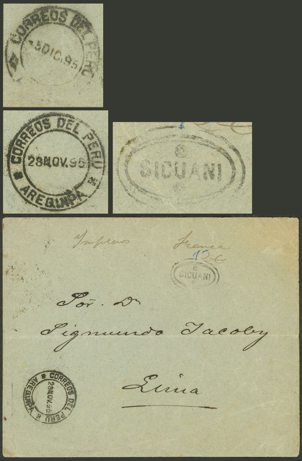 Lot 2049 - Peru postal history -  Guillermo Jalil - Philatino Auction # 2629 WORLDWIDE + ARGENTINA: General August auction