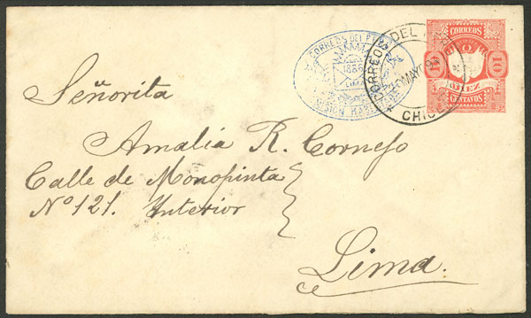 Lot 2048 - Peru postal history -  Guillermo Jalil - Philatino Auction # 2629 WORLDWIDE + ARGENTINA: General August auction