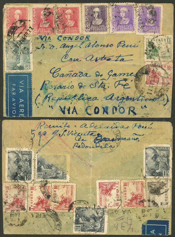 Lot 1327 - Spain postal history - Guillermo Jalil - Philatino Auction # 2629 WORLDWIDE + ARGENTINA: General August auction Lot 1327 - Spain postal history - Guillermo Jalil - Philatino Auction # 2629 WORLDWIDE + ARGENTINA: General August auction