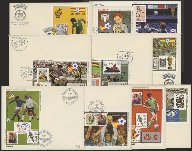 Lot 797 - bolivia souvenir sheets -  Guillermo Jalil - Philatino Auction # 2629 WORLDWIDE + ARGENTINA: General August auction