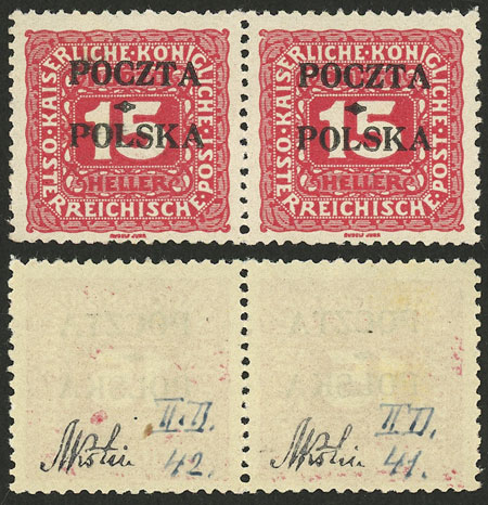 Lot 2119 - Poland Postage due stamps - Guillermo Jalil - Philatino Auction # 2629 WORLDWIDE + ARGENTINA: General August auction Lot 2119 - Poland Postage due stamps - Guillermo Jalil - Philatino Auction # 2629 WORLDWIDE + ARGENTINA: General August auction