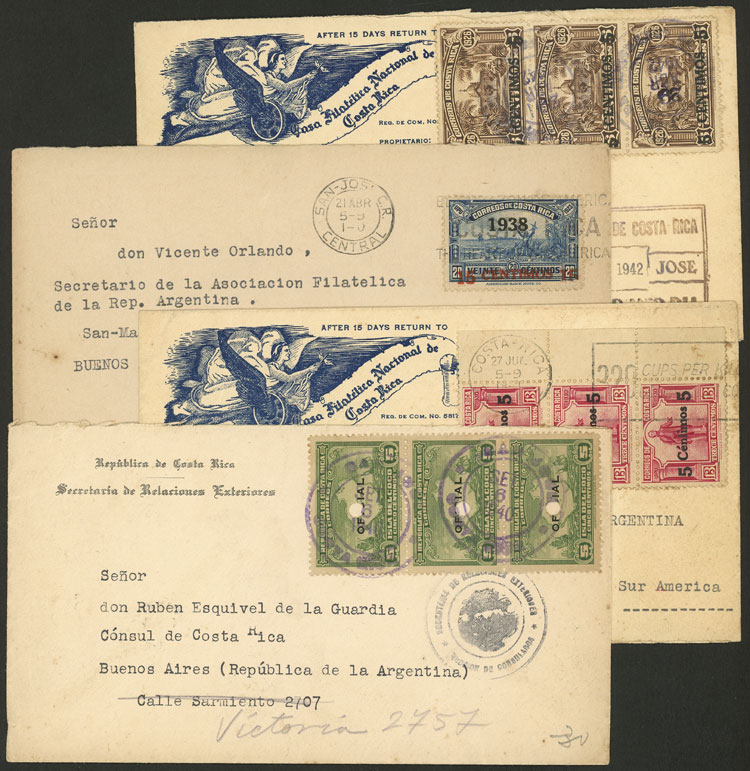 Lot 1131 - Costa Rica postal history -  Guillermo Jalil - Philatino Auction # 2629 WORLDWIDE + ARGENTINA: General August auction