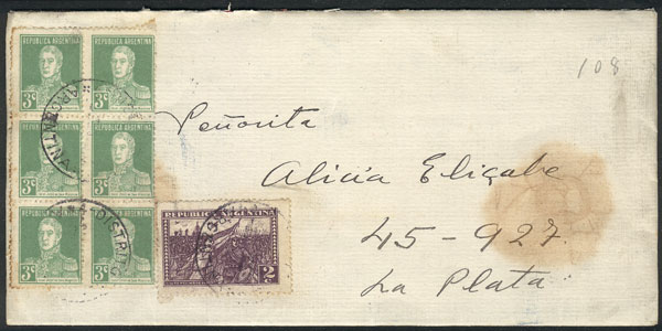 Lot 489 - Argentina postal history -  Guillermo Jalil - Philatino Auction # 2629 WORLDWIDE + ARGENTINA: General August auction
