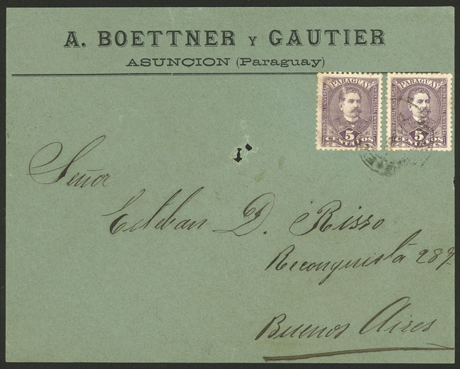 Lot 1948 - Paraguay postal history -  Guillermo Jalil - Philatino Auction # 2629 WORLDWIDE + ARGENTINA: General August auction
