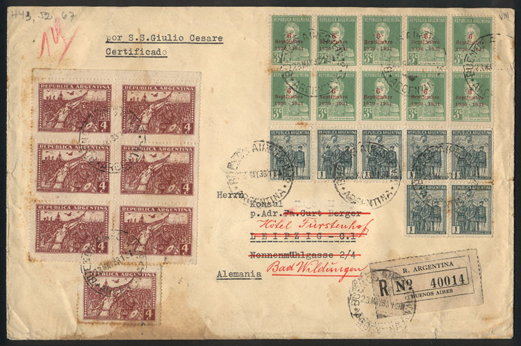Lot 495 - Argentina postal history -  Guillermo Jalil - Philatino Auction # 2629 WORLDWIDE + ARGENTINA: General August auction