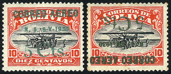 Lot 794 - bolivia airmail -  Guillermo Jalil - Philatino Auction # 2629 WORLDWIDE + ARGENTINA: General August auction