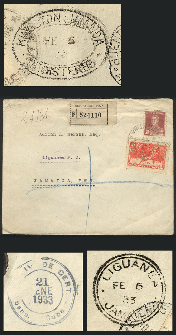 Lot 494 - Argentina postal history -  Guillermo Jalil - Philatino Auction # 2629 WORLDWIDE + ARGENTINA: General August auction