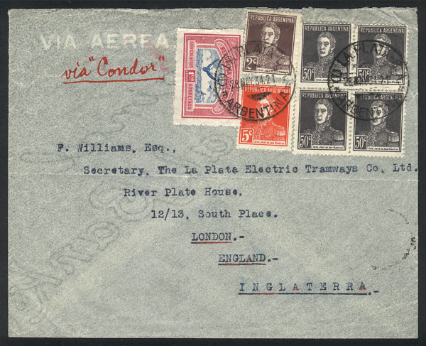 Lot 498 - Argentina postal history -  Guillermo Jalil - Philatino Auction # 2629 WORLDWIDE + ARGENTINA: General August auction