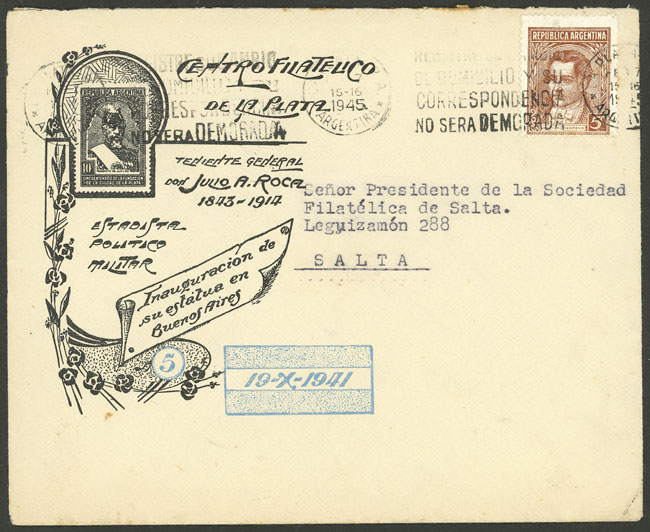 Lot 1113 - Argentina postal history - Guillermo Jalil - Philatino Auction # 2632 ARGENTINA: Great general auction with very low starts! Lot 1113 - Argentina postal history - Guillermo Jalil - Philatino Auction # 2632 ARGENTINA: Great general auction with very low starts!