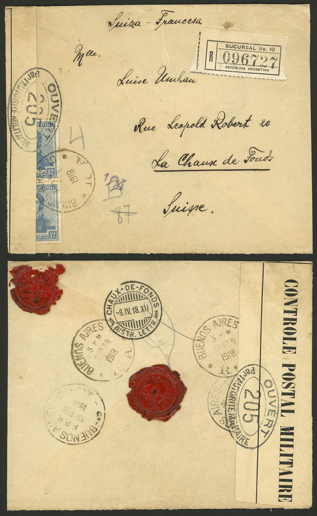 Lot 1094 - Argentina postal history -  Guillermo Jalil - Philatino Auction # 2632 ARGENTINA: Great general auction with very low starts!
