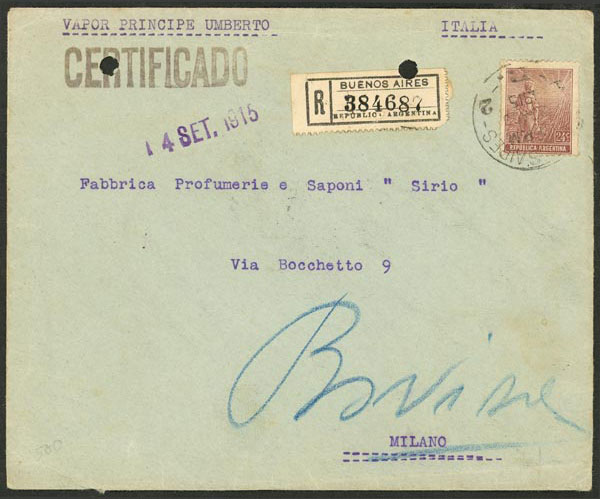 Lot 1090 - Argentina postal history -  Guillermo Jalil - Philatino Auction # 2632 ARGENTINA: Great general auction with very low starts!