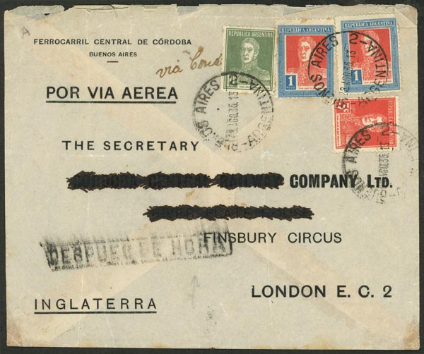 Lot 1108 - Argentina postal history - Guillermo Jalil - Philatino Auction # 2632 ARGENTINA: Great general auction with very low starts! Lot 1108 - Argentina postal history - Guillermo Jalil - Philatino Auction # 2632 ARGENTINA: Great general auction with very low starts!
