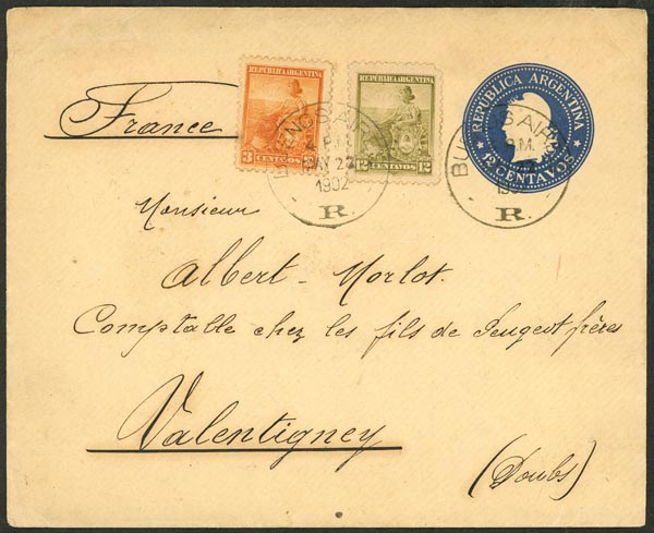Lot 1076 - Argentina postal history -  Guillermo Jalil - Philatino Auction # 2632 ARGENTINA: Great general auction with very low starts!