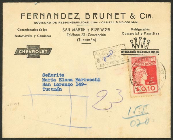 Lot 1120 - Argentina postal history - Guillermo Jalil - Philatino Auction # 2632 ARGENTINA: Great general auction with very low starts! Lot 1120 - Argentina postal history - Guillermo Jalil - Philatino Auction # 2632 ARGENTINA: Great general auction with very low starts!