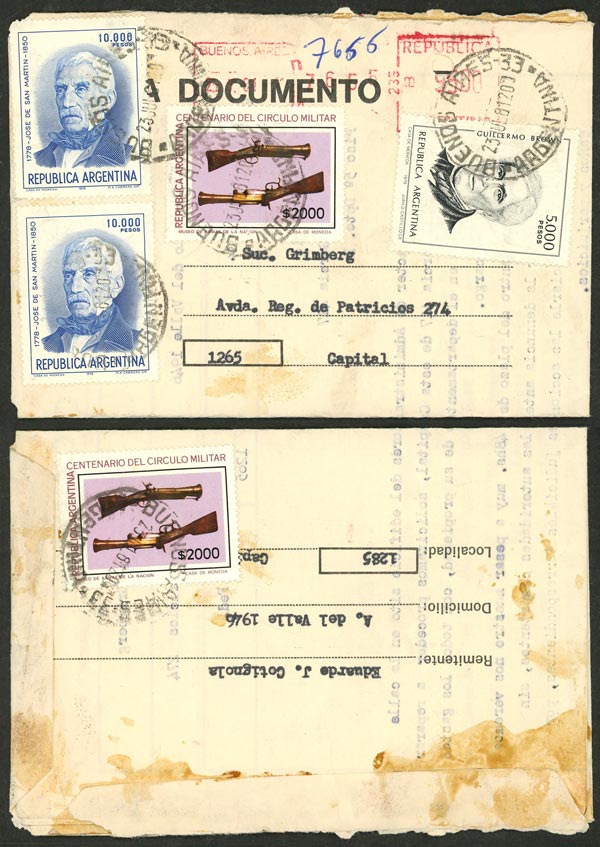 Lot 1148 - Argentina postal history -  Guillermo Jalil - Philatino Auction # 2632 ARGENTINA: Great general auction with very low starts!