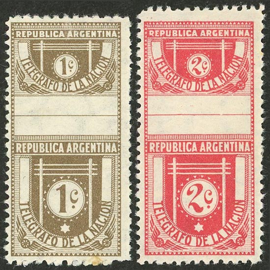 Lot 949 - Argentina telegraph stamps - Guillermo Jalil - Philatino Auction # 2635 ARGENTINA: Lot 949 - Argentina telegraph stamps - Guillermo Jalil - Philatino Auction # 2635 ARGENTINA: