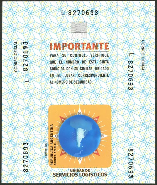 Lot 909 - Argentina parcel post seals - Guillermo Jalil - Philatino Auction # 2635 ARGENTINA: Lot 909 - Argentina parcel post seals - Guillermo Jalil - Philatino Auction # 2635 ARGENTINA: