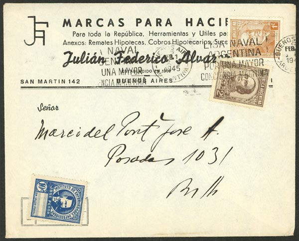 Lot 1040 - Argentina postal history - Guillermo Jalil - Philatino Auction # 2635 ARGENTINA: Lot 1040 - Argentina postal history - Guillermo Jalil - Philatino Auction # 2635 ARGENTINA:
