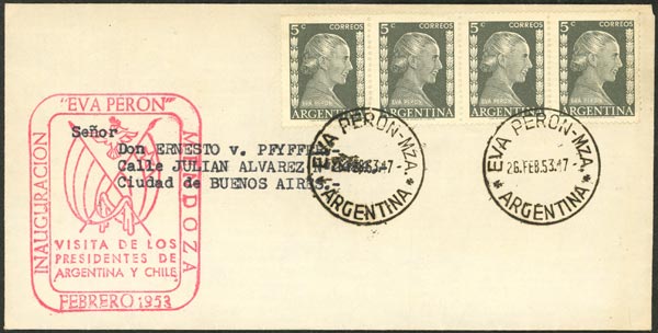 Lot 1056 - Argentina postal history -  Guillermo Jalil - Philatino Auction # 2635 ARGENTINA: 