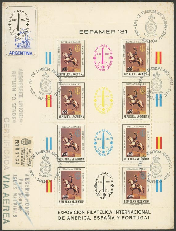 Lot 1099 - Argentina postal history - Guillermo Jalil - Philatino Auction # 2635 ARGENTINA: Lot 1099 - Argentina postal history - Guillermo Jalil - Philatino Auction # 2635 ARGENTINA:
