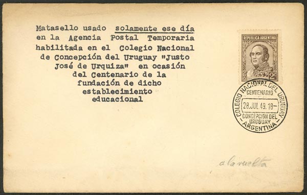 Lot 1046 - Argentina postal history - Guillermo Jalil - Philatino Auction # 2635 ARGENTINA: Lot 1046 - Argentina postal history - Guillermo Jalil - Philatino Auction # 2635 ARGENTINA: