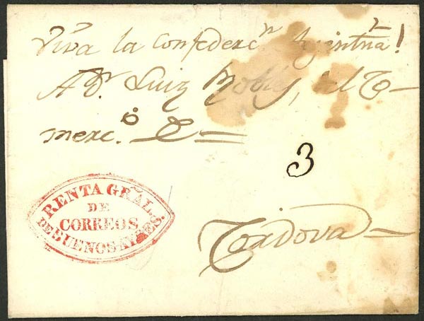Lot 965 - Argentina pre-stamp mail - Guillermo Jalil - Philatino Auction # 2635 ARGENTINA: Lot 965 - Argentina pre-stamp mail - Guillermo Jalil - Philatino Auction # 2635 ARGENTINA: