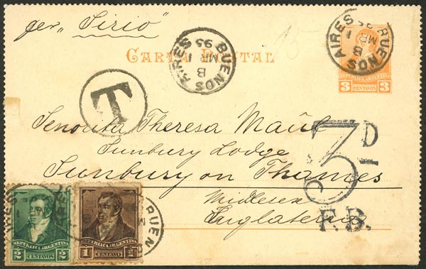 Lot 984 - Argentina postal history - Guillermo Jalil - Philatino Auction # 2635 ARGENTINA: Lot 984 - Argentina postal history - Guillermo Jalil - Philatino Auction # 2635 ARGENTINA: