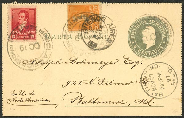Lot 986 - Argentina postal history - Guillermo Jalil - Philatino Auction # 2635 ARGENTINA: Lot 986 - Argentina postal history - Guillermo Jalil - Philatino Auction # 2635 ARGENTINA: