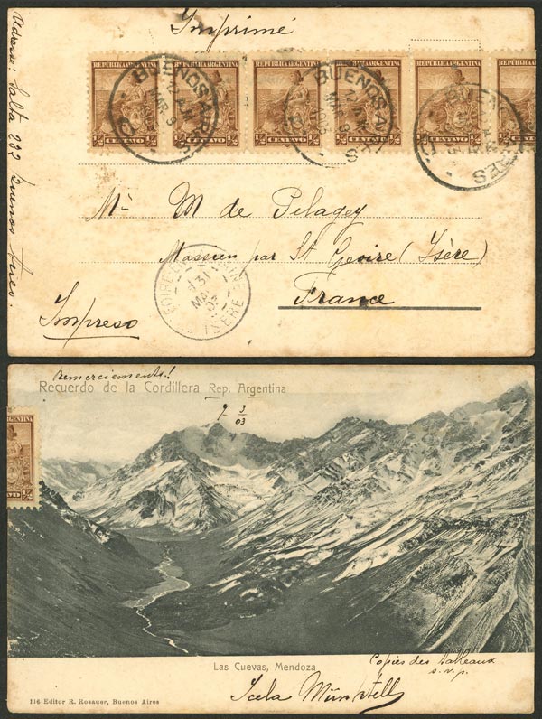 Lot 994 - Argentina postal history - Guillermo Jalil - Philatino Auction # 2635 ARGENTINA: Lot 994 - Argentina postal history - Guillermo Jalil - Philatino Auction # 2635 ARGENTINA: