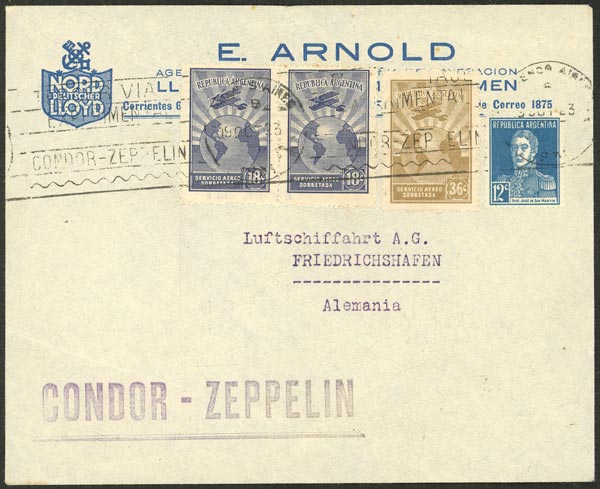 Lot 1019 - Argentina postal history - Guillermo Jalil - Philatino Auction # 2635 ARGENTINA: Lot 1019 - Argentina postal history - Guillermo Jalil - Philatino Auction # 2635 ARGENTINA: