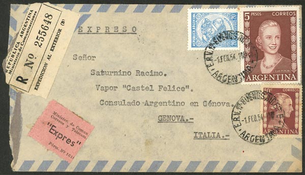 Lot 1061 - Argentina postal history -  Guillermo Jalil - Philatino Auction # 2635 ARGENTINA: 