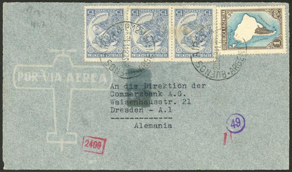 Lot 1033 - Argentina postal history - Guillermo Jalil - Philatino Auction # 2635 ARGENTINA: Lot 1033 - Argentina postal history - Guillermo Jalil - Philatino Auction # 2635 ARGENTINA:
