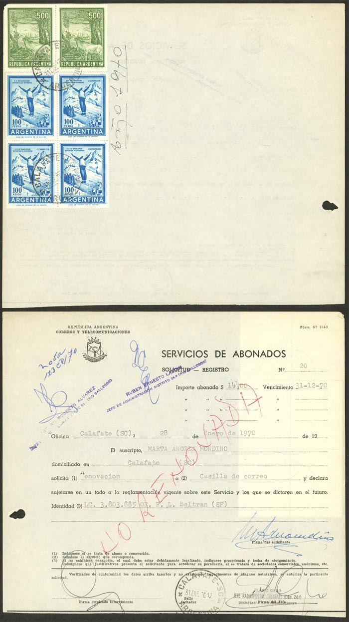 Lot 1090 - Argentina postal history - Guillermo Jalil - Philatino Auction # 2635 ARGENTINA: Lot 1090 - Argentina postal history - Guillermo Jalil - Philatino Auction # 2635 ARGENTINA: